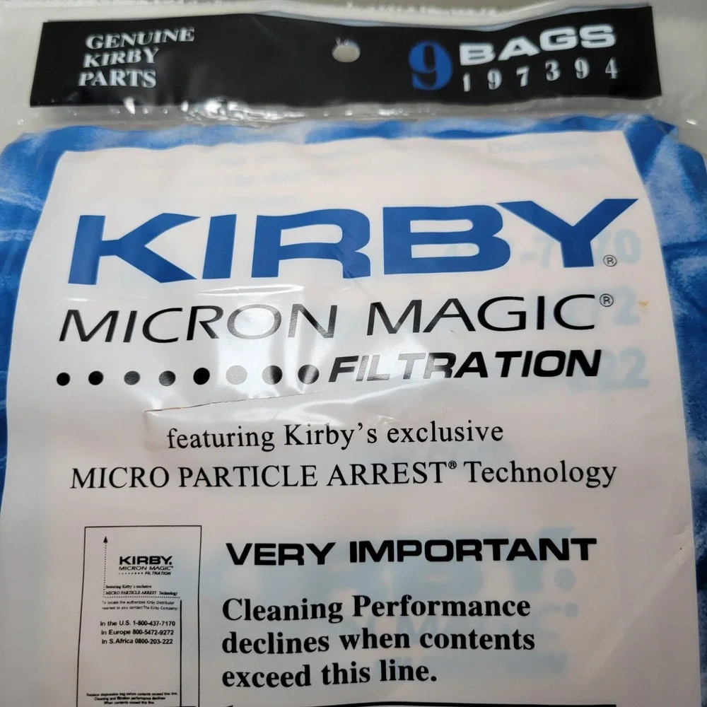 Kirby Micron Magic Filtration Vacuum Bags 9 Pack Genuine Parts 197394 G4 G5